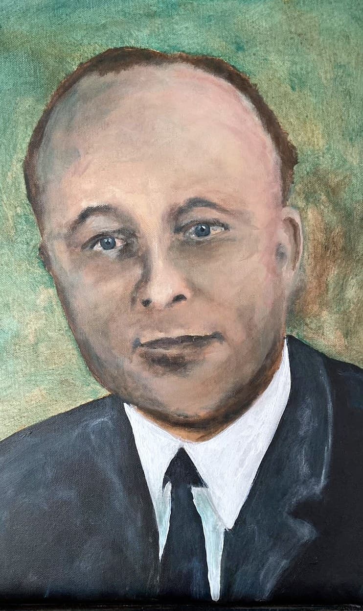 „Bildnis eines Herrn“ – Gemälde von Brig, Acryl auf Leinwand