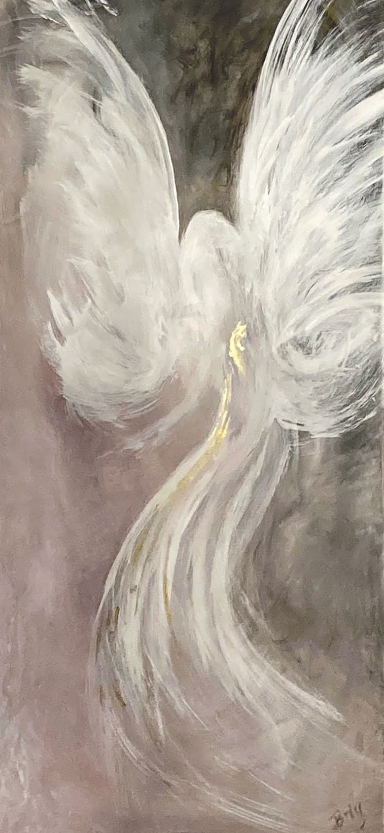 „Engel in Weiß“ – Gemälde von Brig, Acryl auf Leinwand