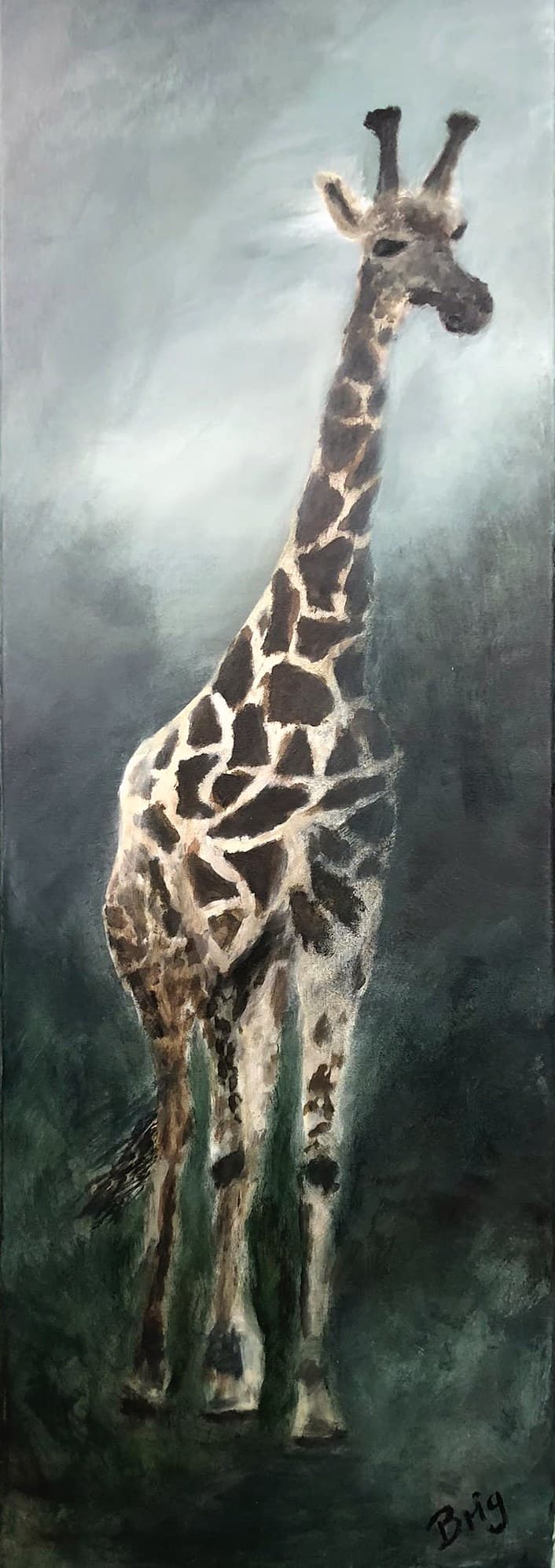 „Giraffe“ – Gemälde von Brig, Acryl auf Leinwand