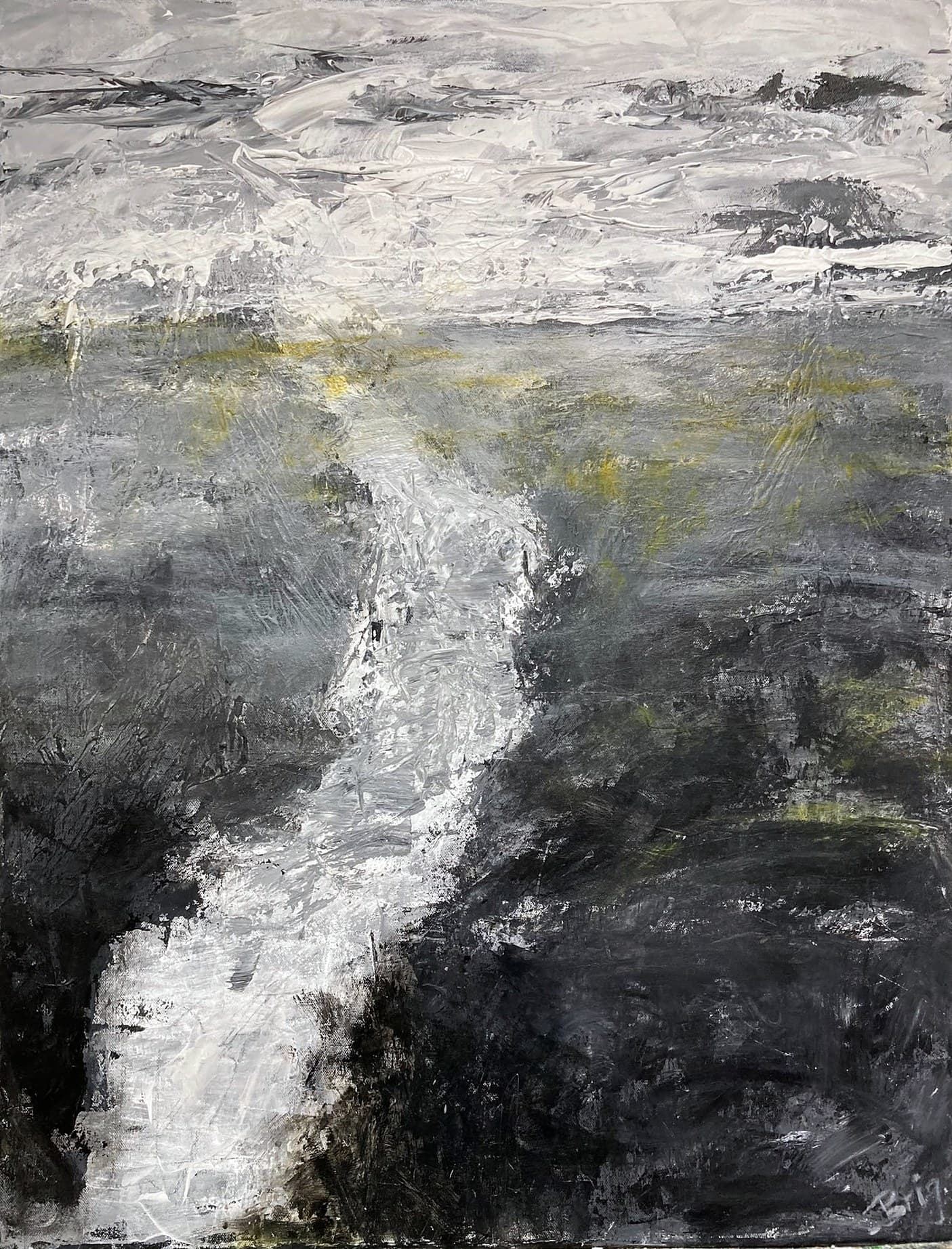 „Lichtweg“ – Gemälde von Brig, Acryl auf Leinwand