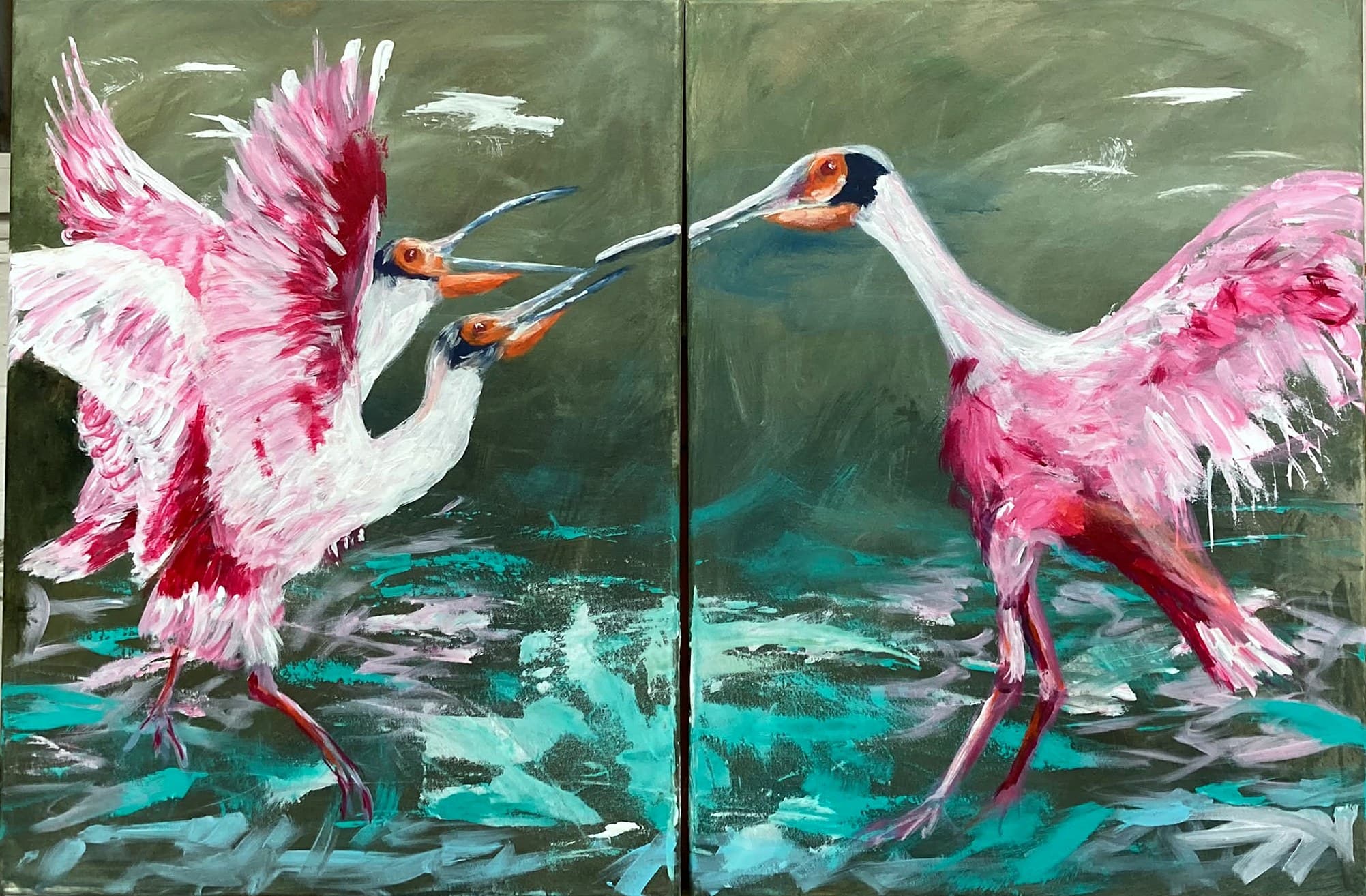 „Löffler“ – Gemälde von Brig, Acryl auf Leinwand