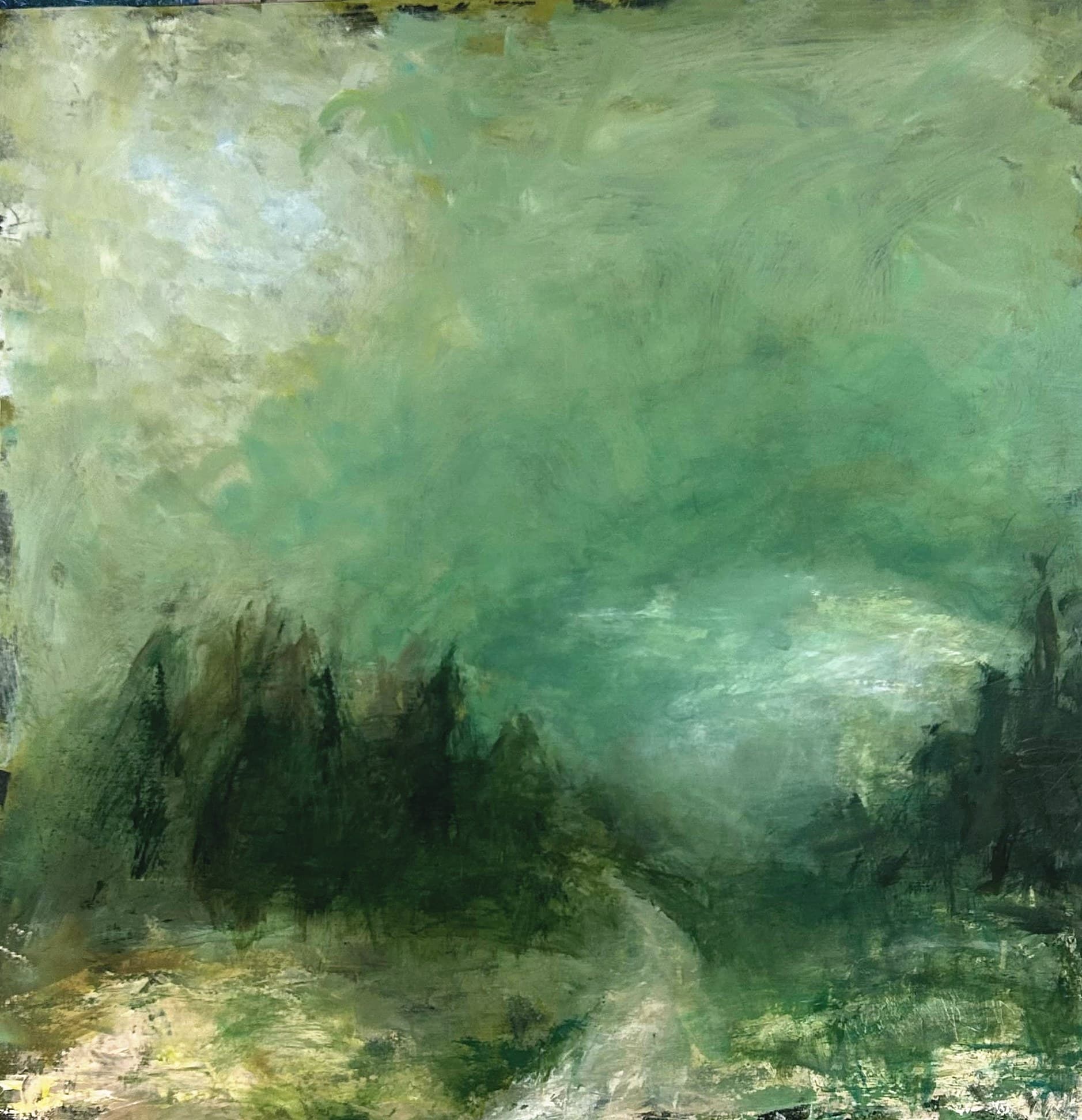 „Nebelwald“ – Gemälde von Brig, Acryl auf Leinwand