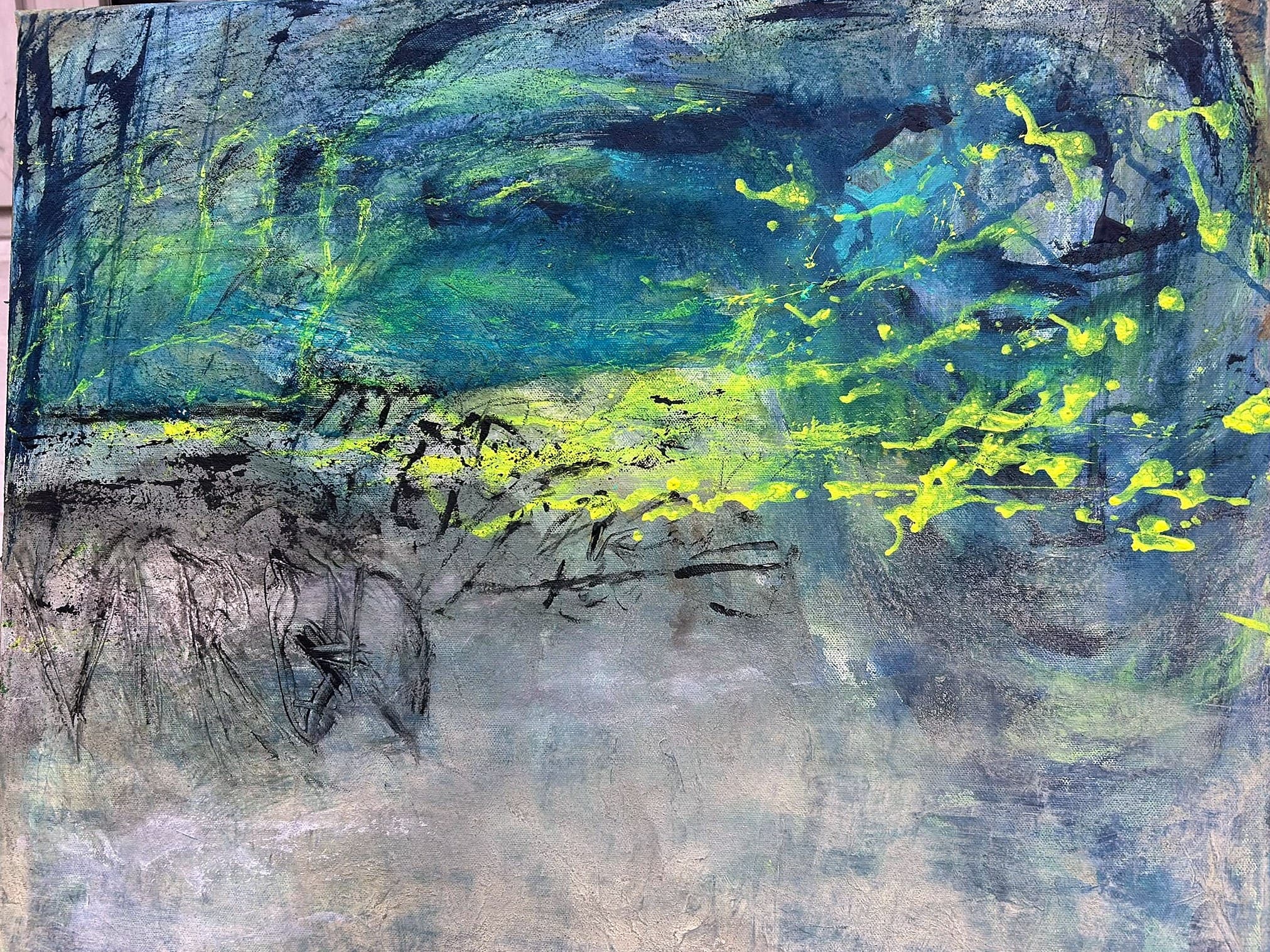 „Neon II“ – Gemälde von Brig, Acryl auf Leinwand
