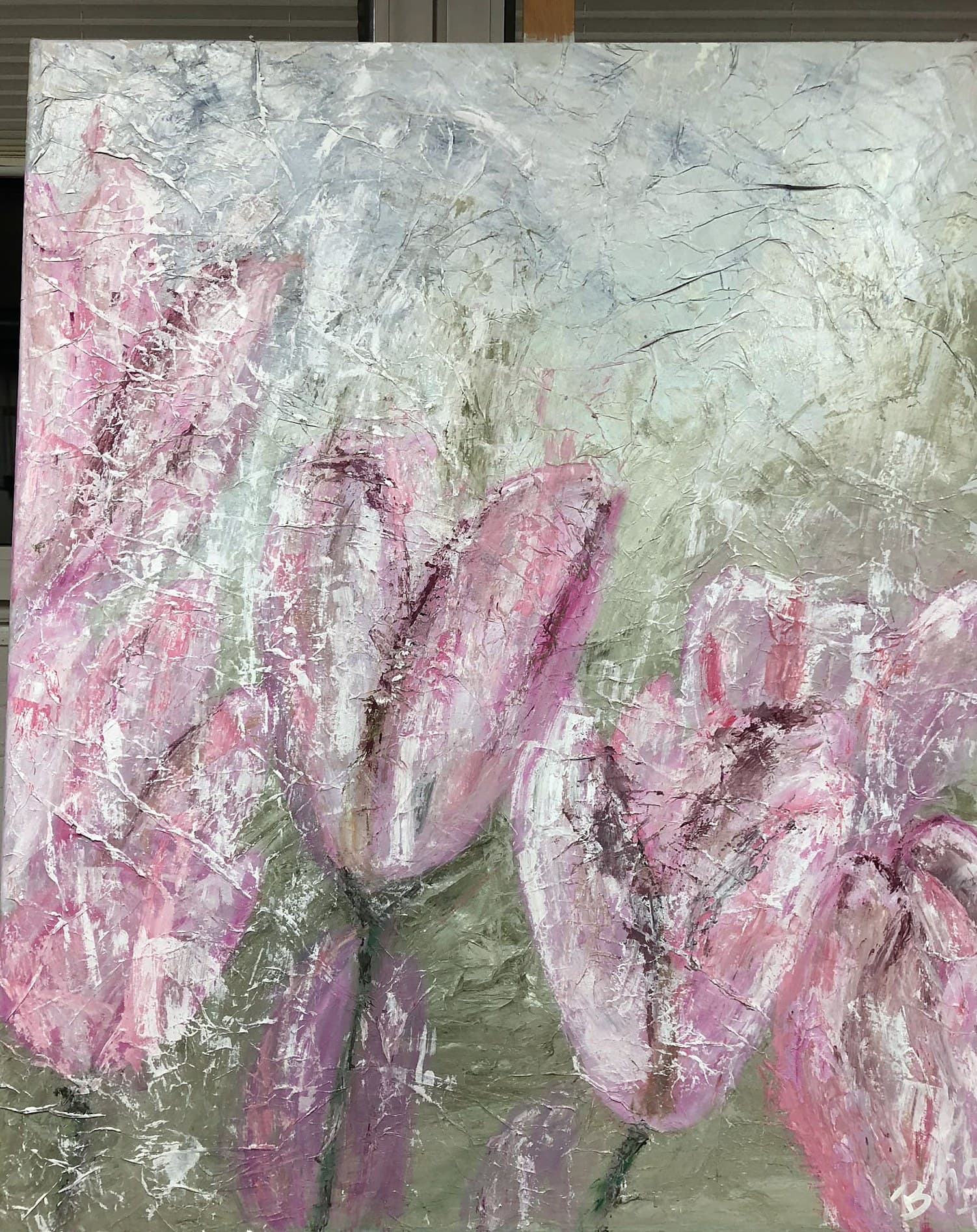„Tulpen“ – Gemälde von Brig, Acryl auf Leinwand
