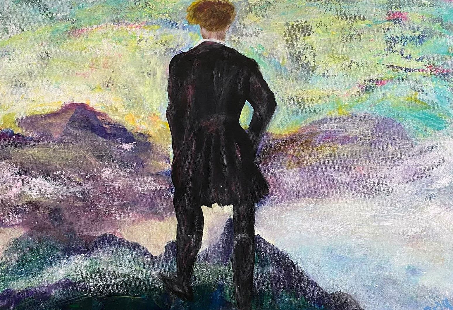 „Wanderer“ – Gemälde von Brig, Acryl auf Leinwand
