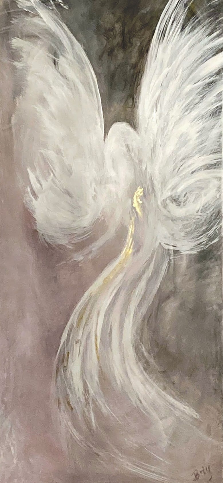 „Engel in Weiß“ – Gemälde von Brig, Acryl auf Leinwand