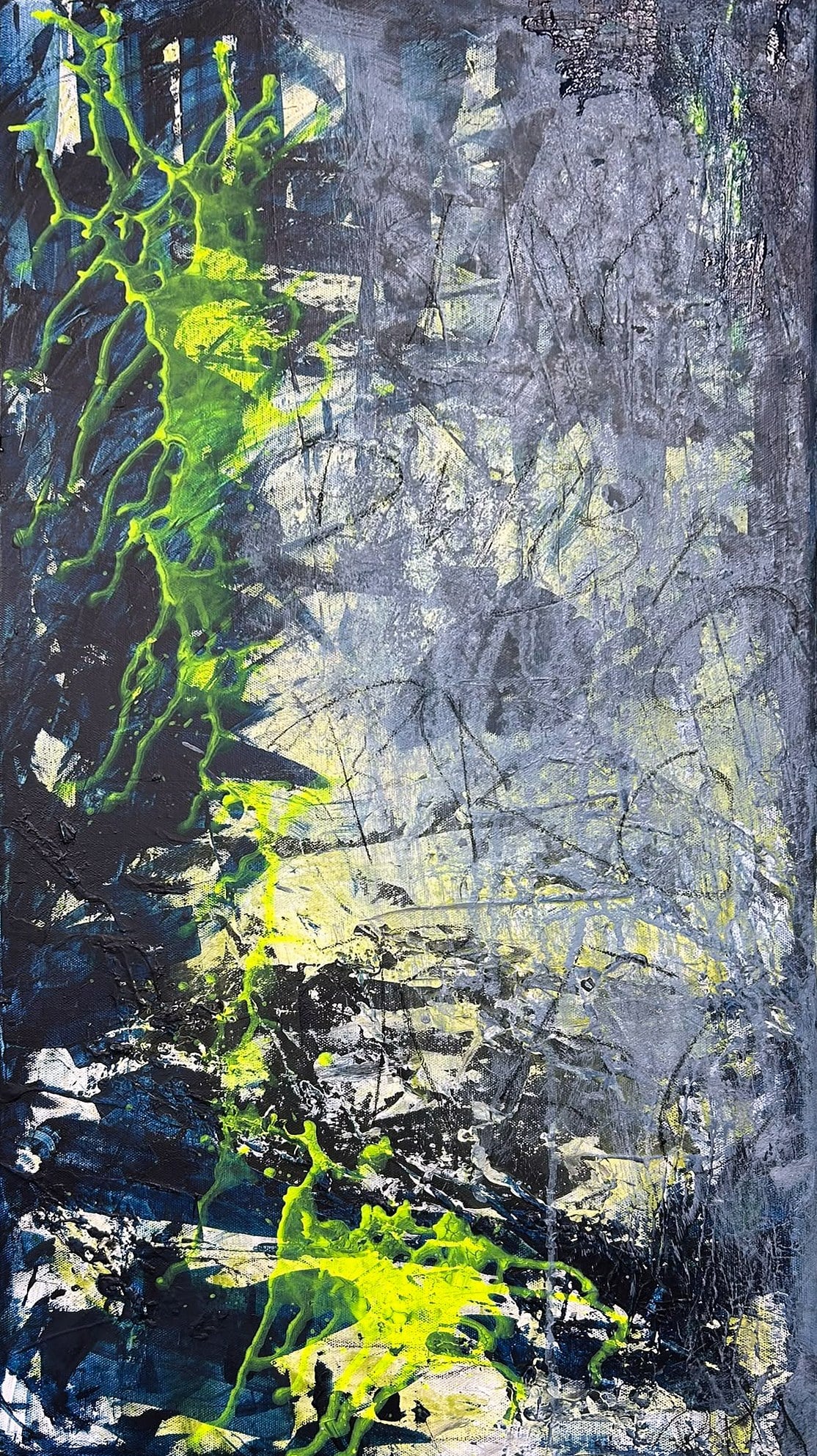 „Neon I“ – Gemälde von Brig, Acryl auf Leinwand