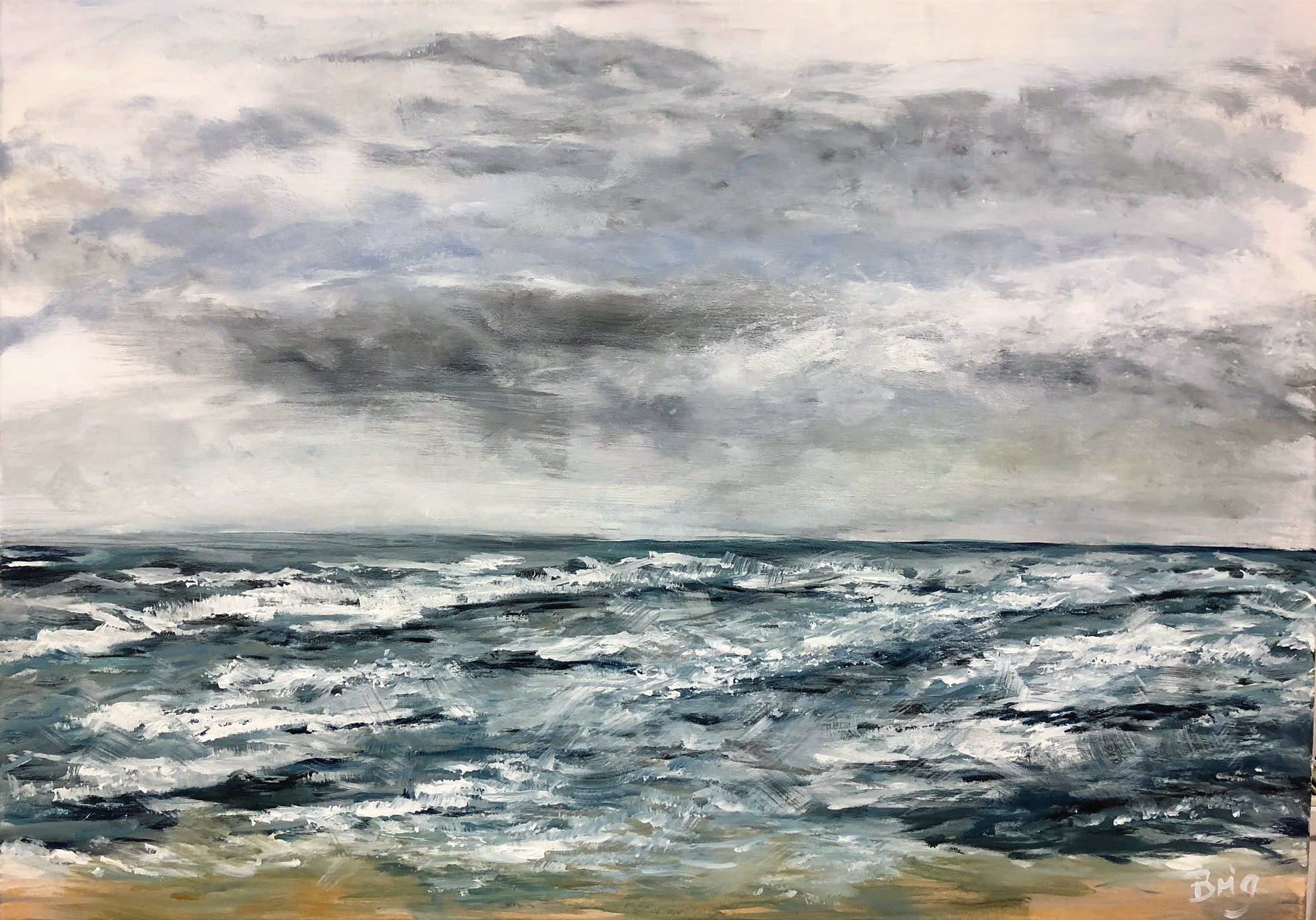 „Nordsee“ – Gemälde von Brig, Acryl auf Leinwand