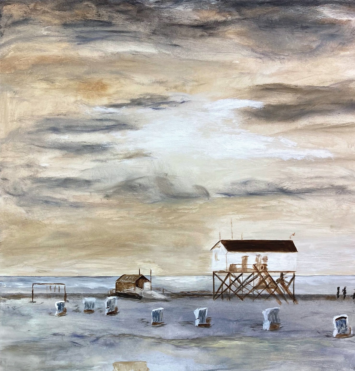 „St. Peter-Ording“ – Gemälde von Brig, Acryl auf Leinwand